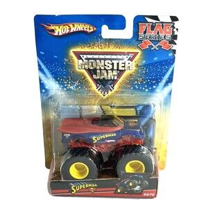 Hot Wheels Monster Jam Flag Series SUPERMAN #62/75, New Factory Sealed